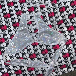 Silver Holographic Rave Top